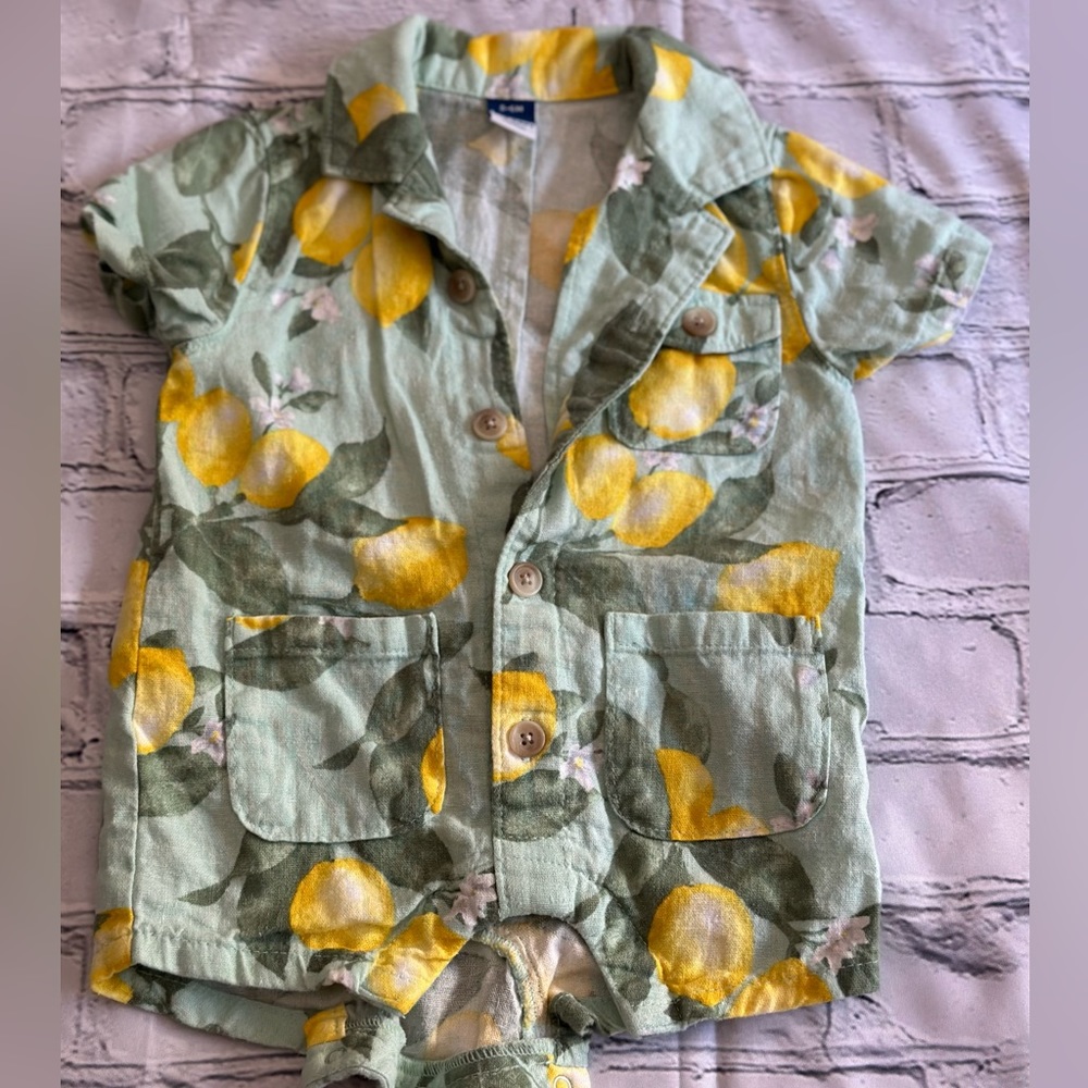 Old navy lemon baby boy romper